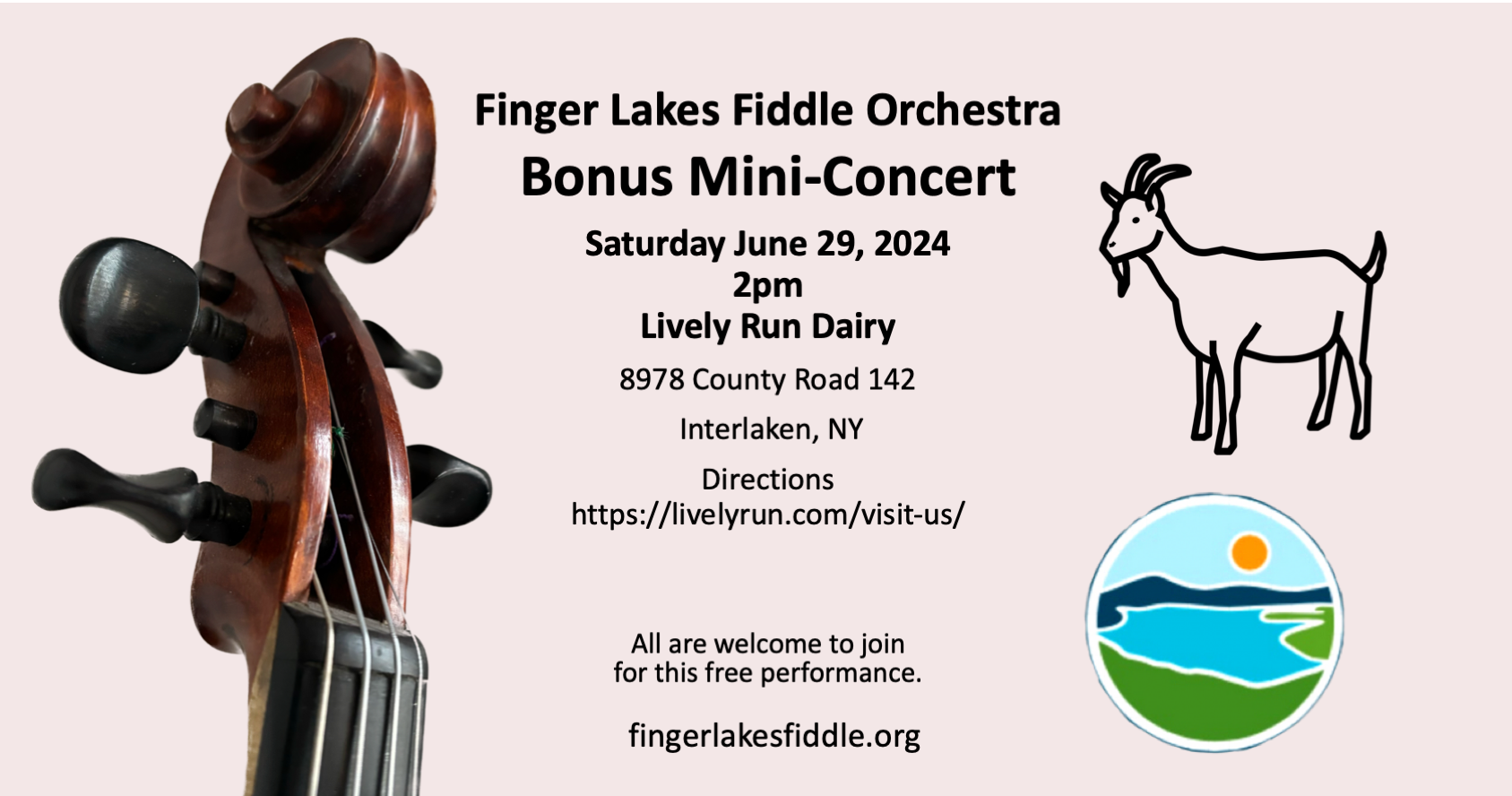 FLFO 2024 June concert Lively Run Dairy Goat Farm