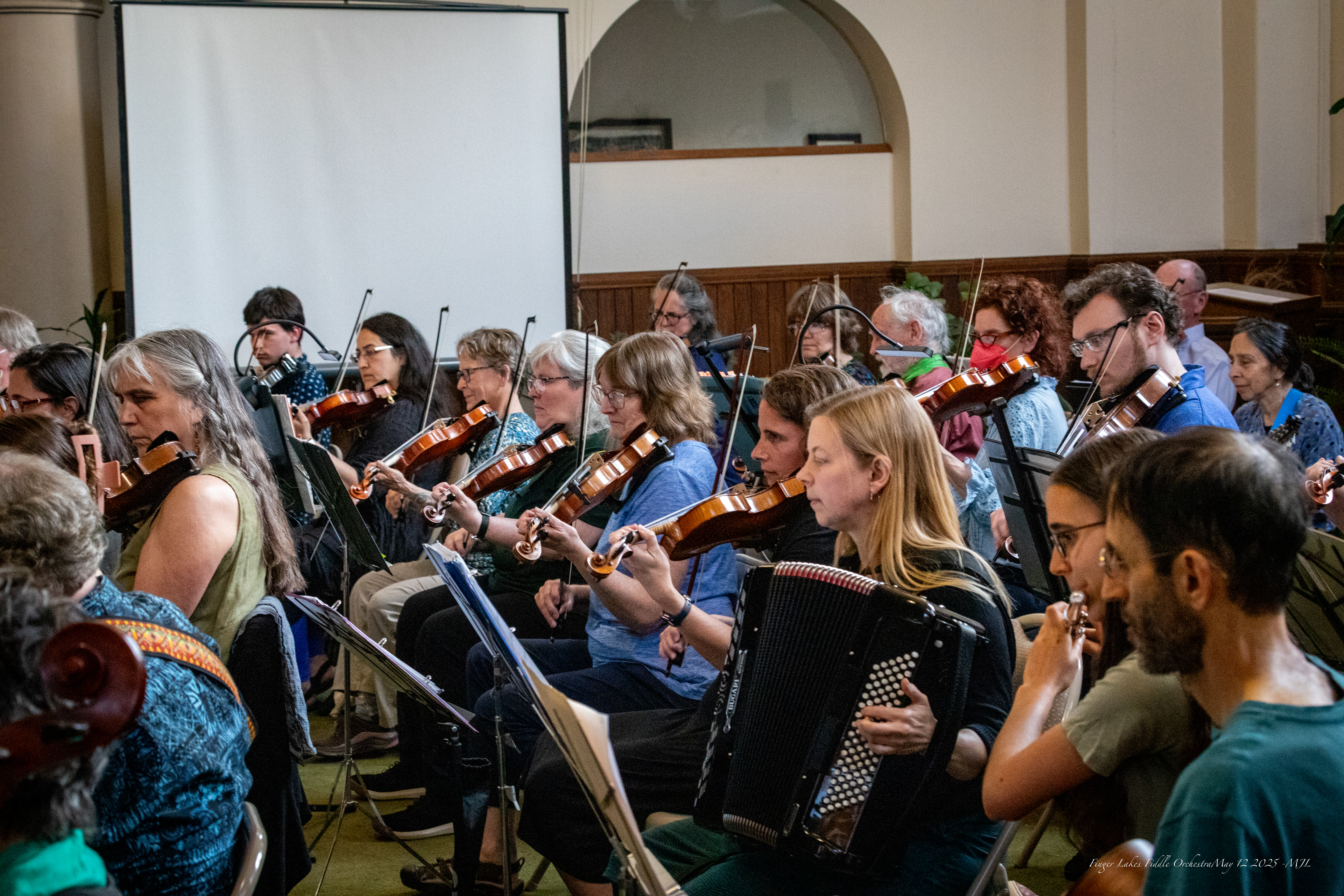 Finger Lakes Fiddle Orchestra May 2025 Concert at First Baptist Church in Ithaca, NY